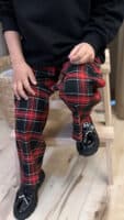 Casual Kareli Gabardin Kumaş Pantolon